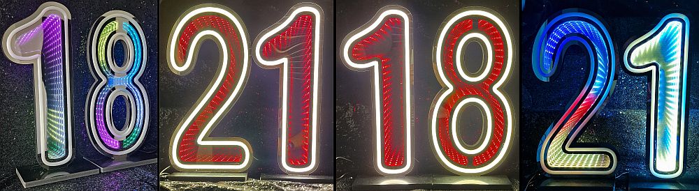 infinity LED numbers available to hire in Leeds