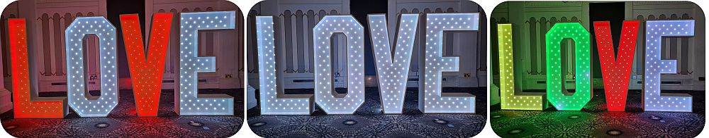 LOVE letters for hire for engagement parties and weddings in Leeds
